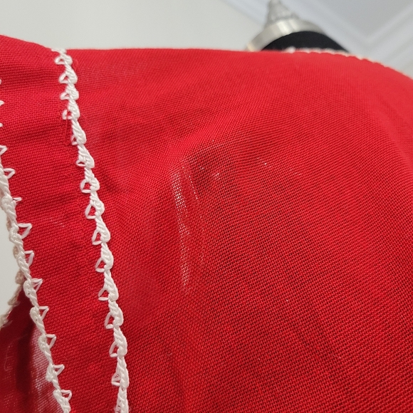 Vintage 1950s Mexican Embroidered Floral Peasant Boho Hippie Skirt Set - Picture 10 of 13